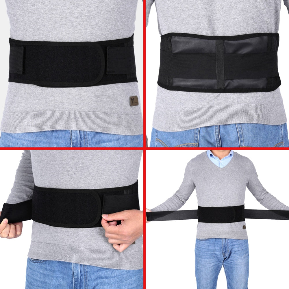 Adjustable Tourmaline Self Heating Magnetic Therapy Back Support Belt