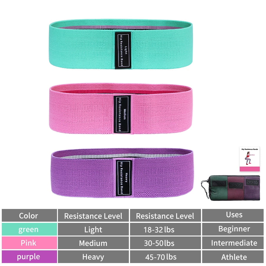 Fabric Resistance Hip Glute Thigh Elastic Workout Bands