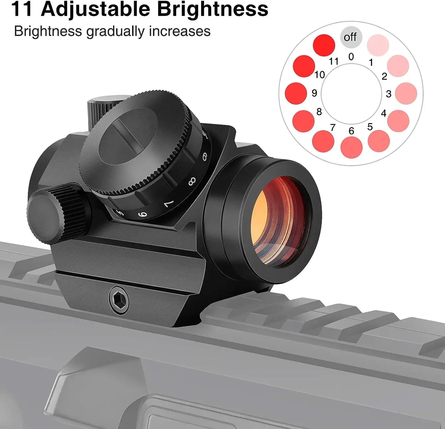 2MOA Red Dot Reflex Sight 1x20mm Waterproof