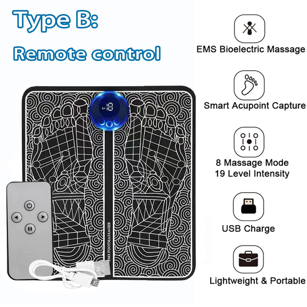 Electric EMS Foot Massager Pad Pain Relief