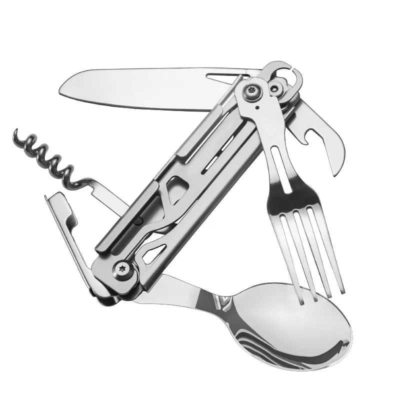 420 Stainless Steel Pocket Knife Multi-tool Portable Fork and Spoon