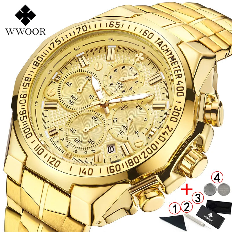 Relogio Masculino WWOOR Mens Watches 2023 Top Brand Luxury Wrist Watch