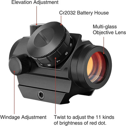 2MOA Red Dot Reflex Sight 1x20mm Waterproof