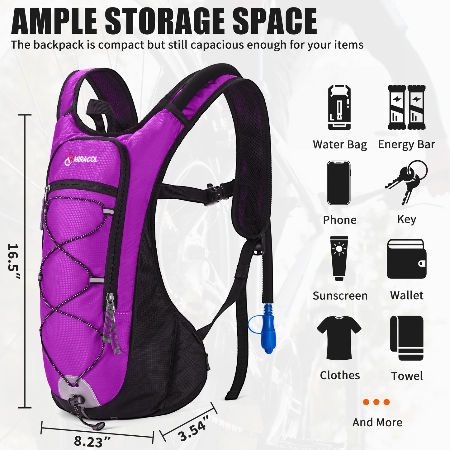 Lightweight Hydration Backpack With Insulated Layer 2L Hydration Bladder
