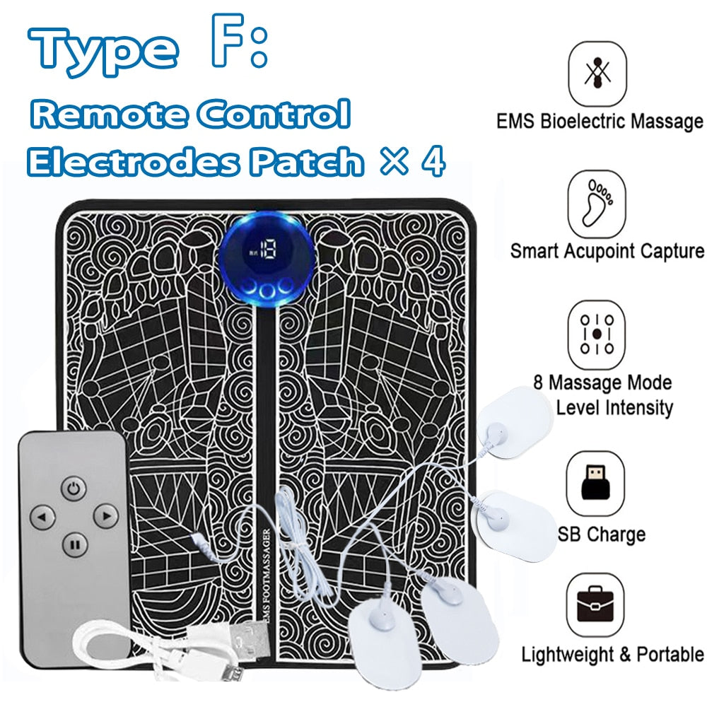 Electric EMS Foot Massager Pad Pain Relief