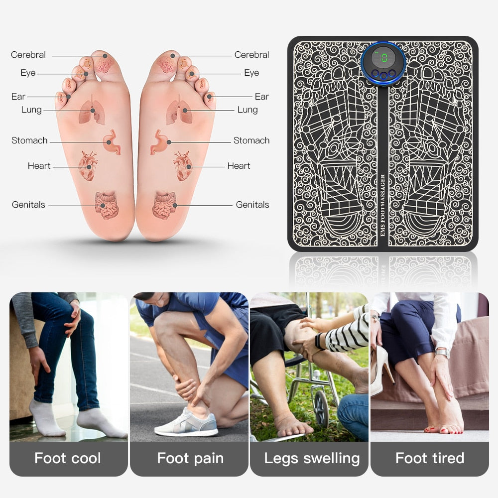 Electric EMS Foot Massager Pad Pain Relief