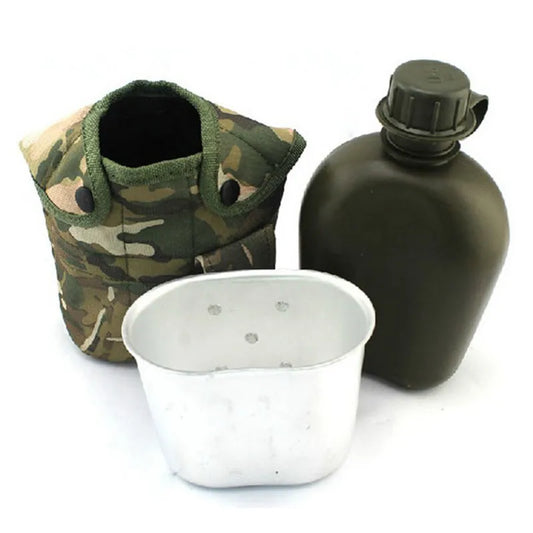 Outdoor 1L Water Bottle Alloy Camping Survival Kettle