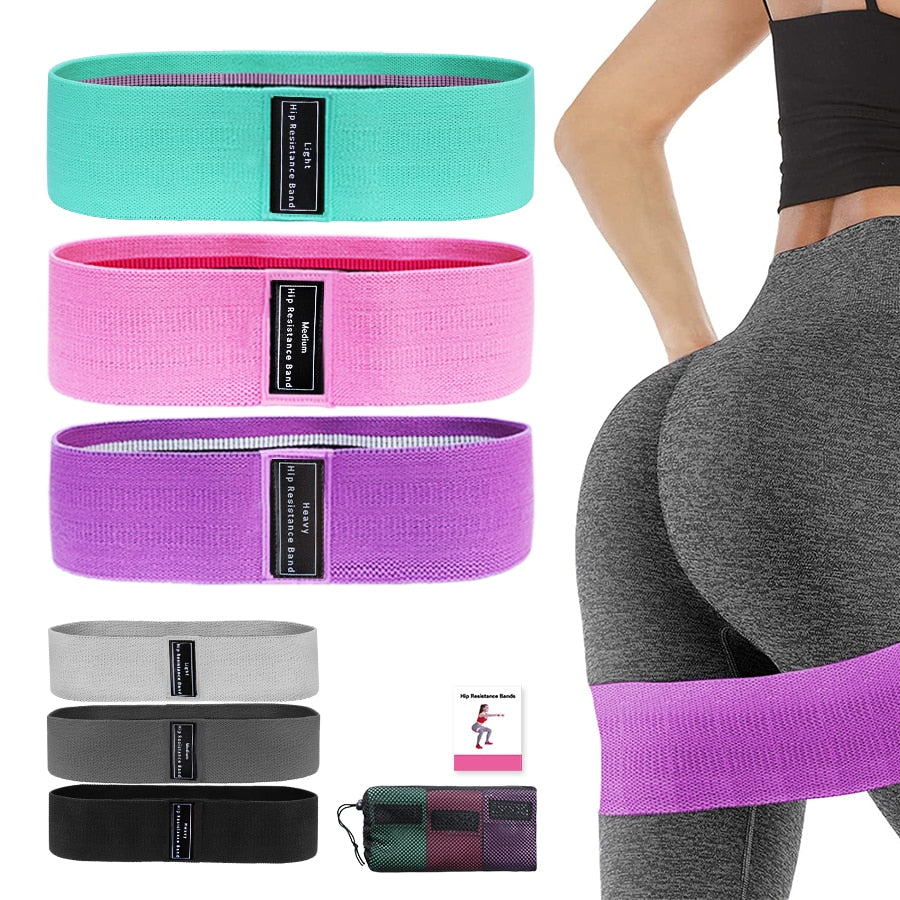 Fabric Resistance Hip Glute Thigh Elastic Workout Bands